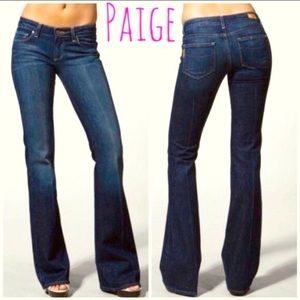Paige classic rise coldwater flare blue jeans 26 2 tall